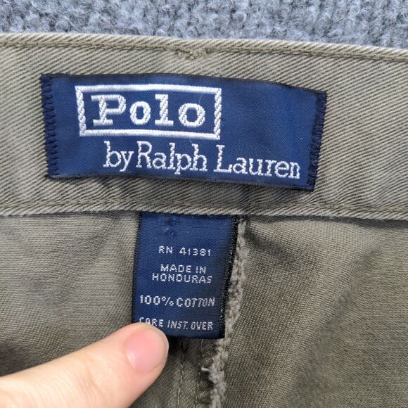 Polo by Ralph Lauren Men's Straight Leg Chino Pants Green 40x30 Pleated Front - Picture 9 of 12